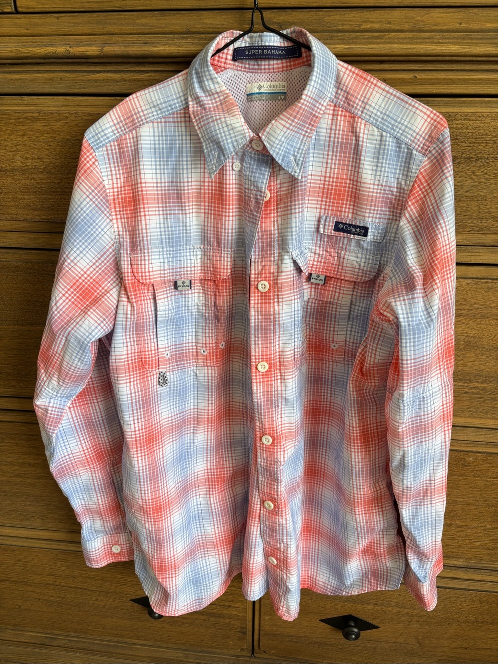 Columbia PFG Super Bahama Plaid Long Sleeve Button-Up Shirt Women’s Small